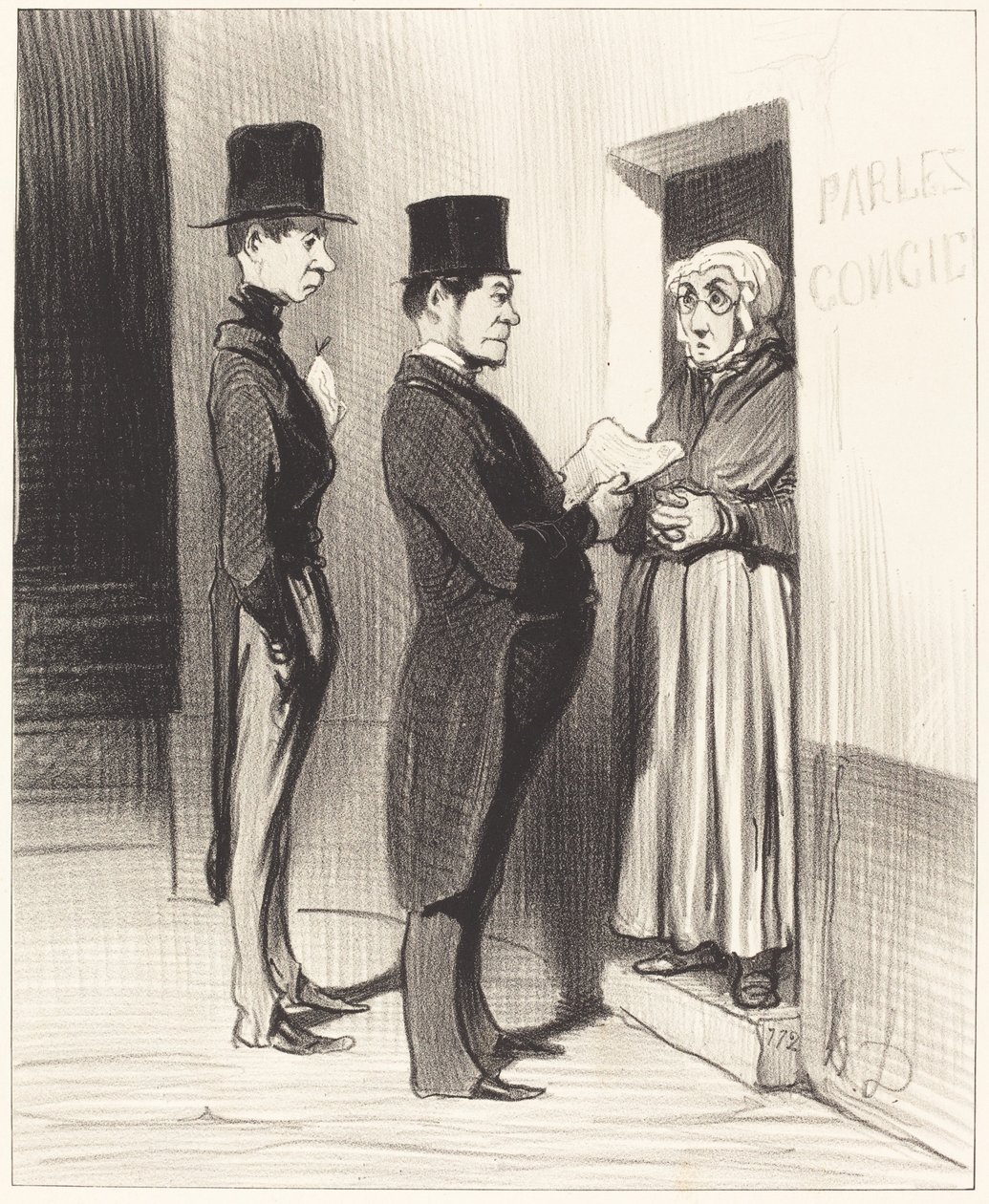 I mówiąc do jego drzwi w ten sposób oświadczył... autorstwa Honoré Daumier