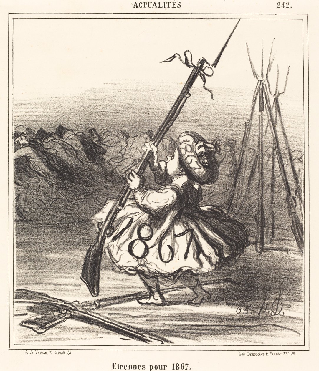 Prezenty świąteczne dla 1867 autorstwa Honoré Daumier