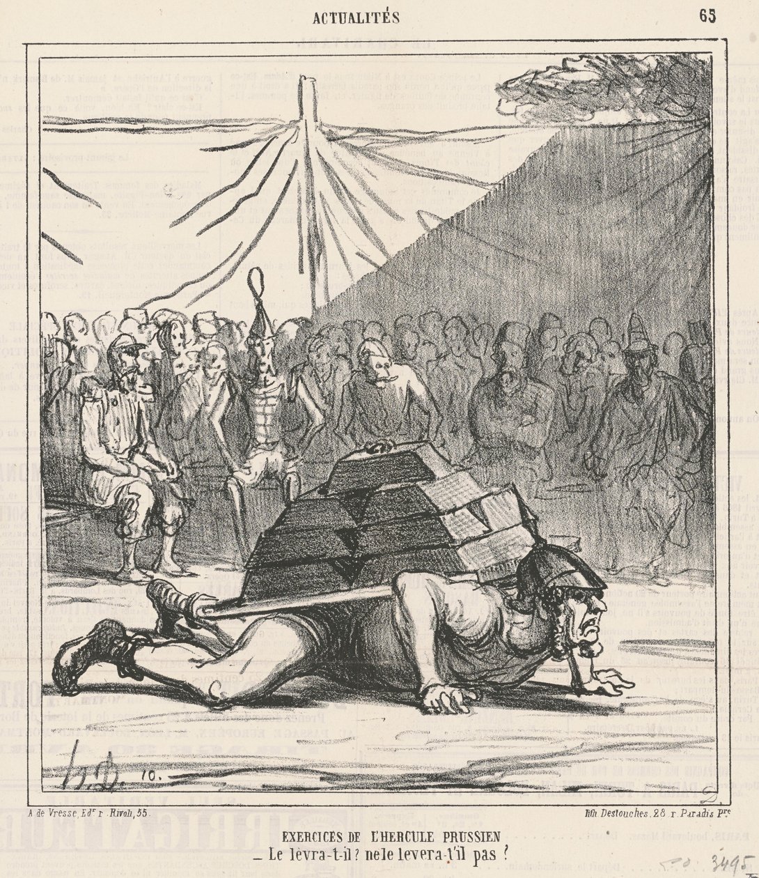 Ćwiczenia pruskiego Herkulesa autorstwa Honoré Daumier