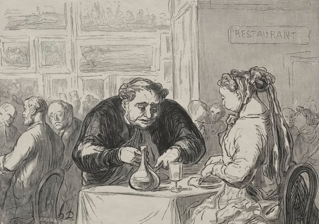 Wystawa sztuk pięknych: na miłość do sztuki i bufet z kotletami. autorstwa Honoré Daumier