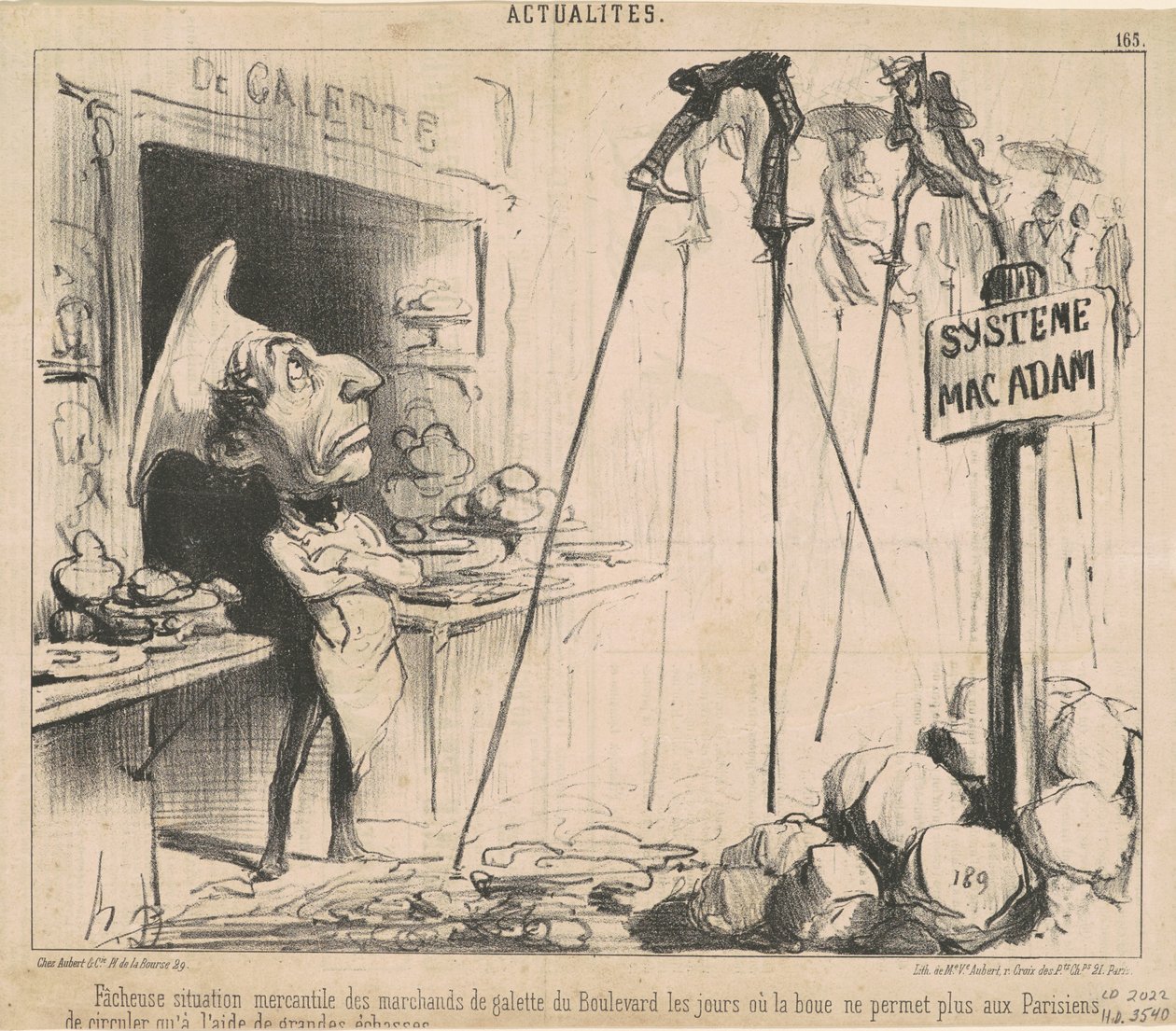Irytująca sytuacja sprzedawców galette autorstwa Honoré Daumier
