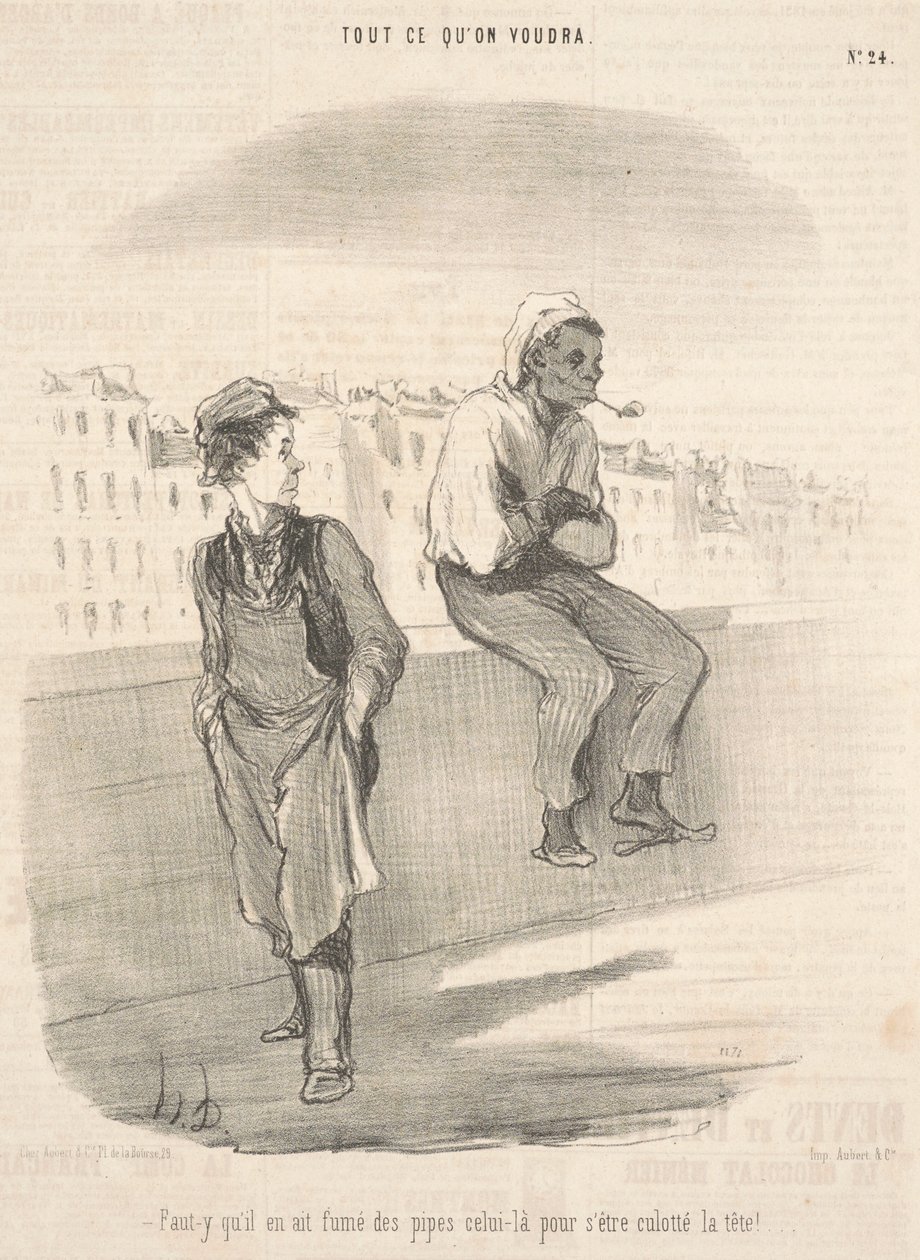 Musiał tam palić fajki? autorstwa Honoré Daumier