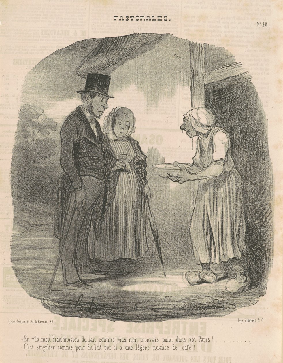 Kobieta z humanitarnych listów oddająca się mężczyźnie ... autorstwa Honoré Daumier