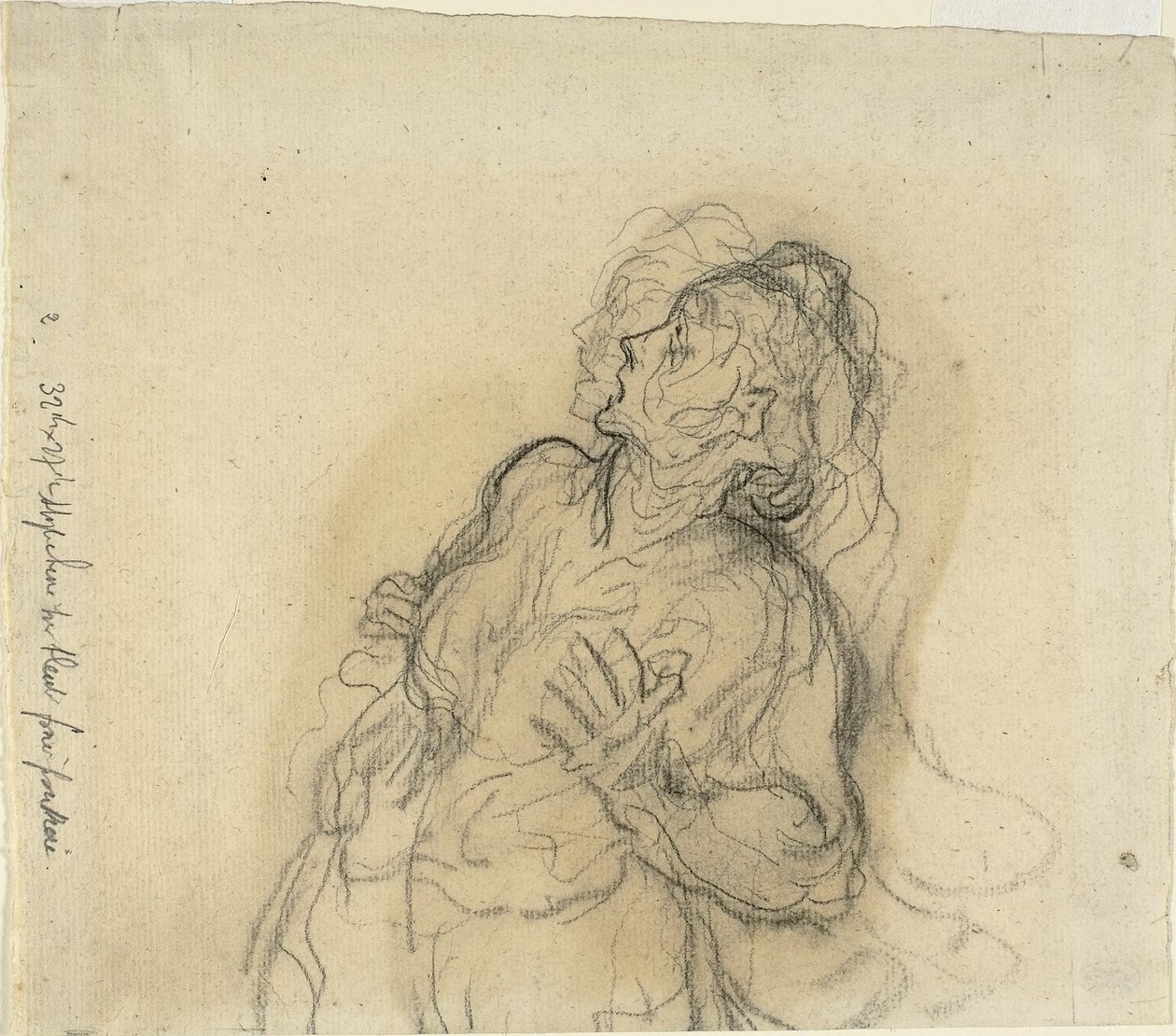 Przerażona kobieta autorstwa Honoré Daumier