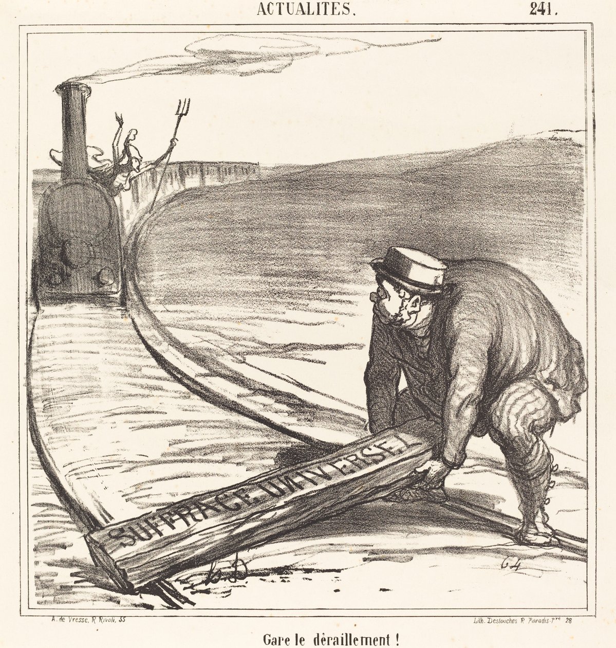Zatrzymaj wykolejenie! autorstwa Honoré Daumier