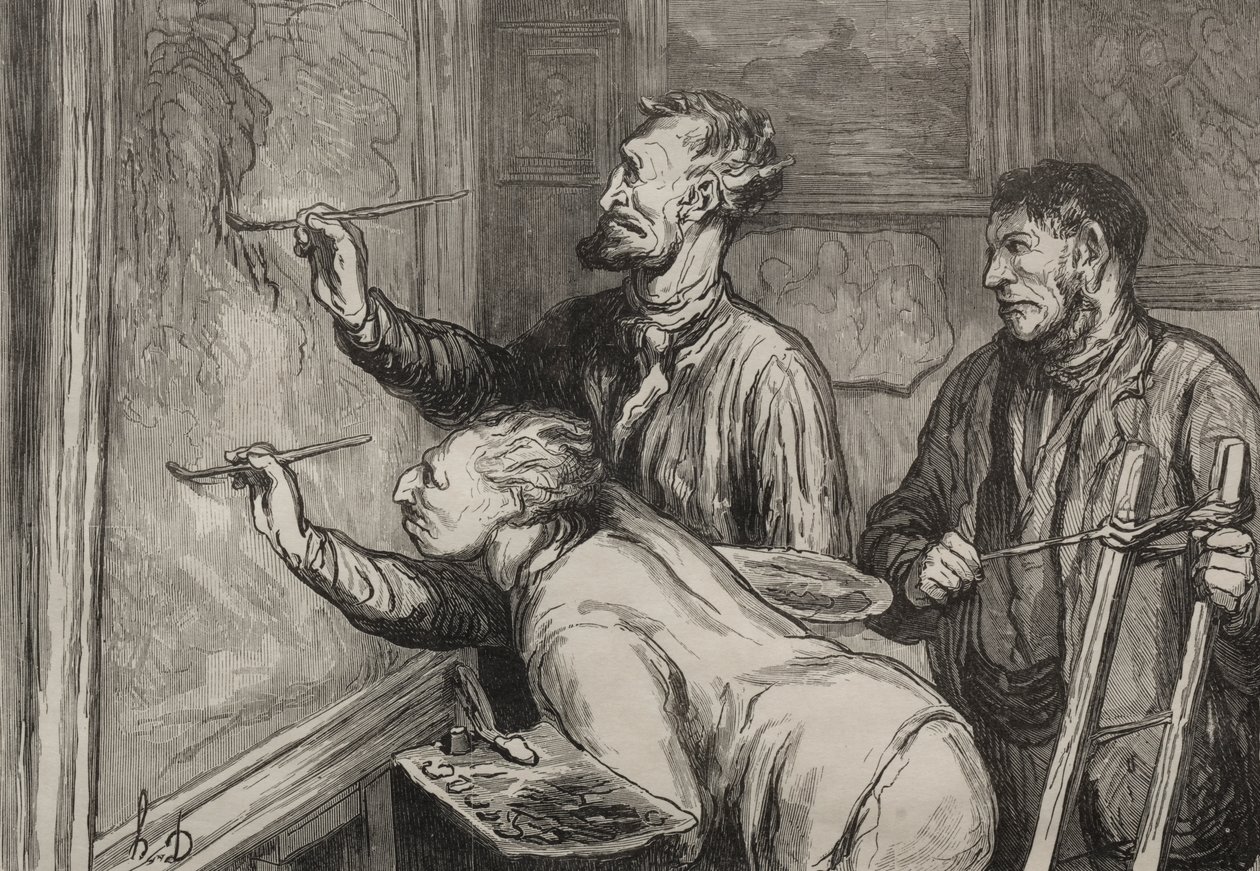Dając mu ostatni dotyk autorstwa Honoré Daumier