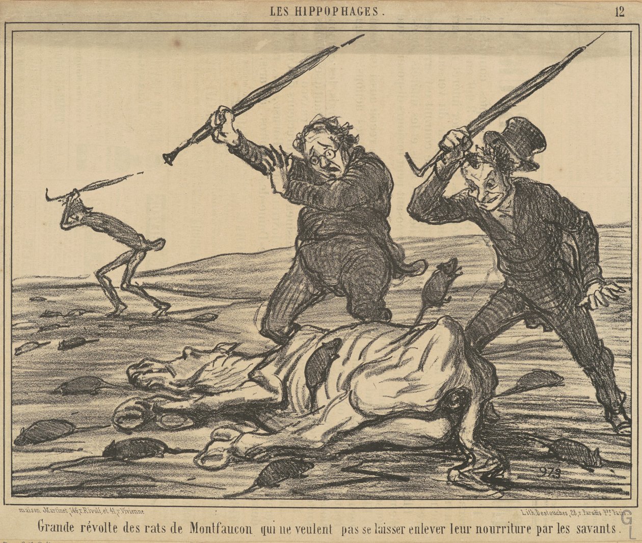 Wielki bunt szczurów Montfaucon... autorstwa Honoré Daumier