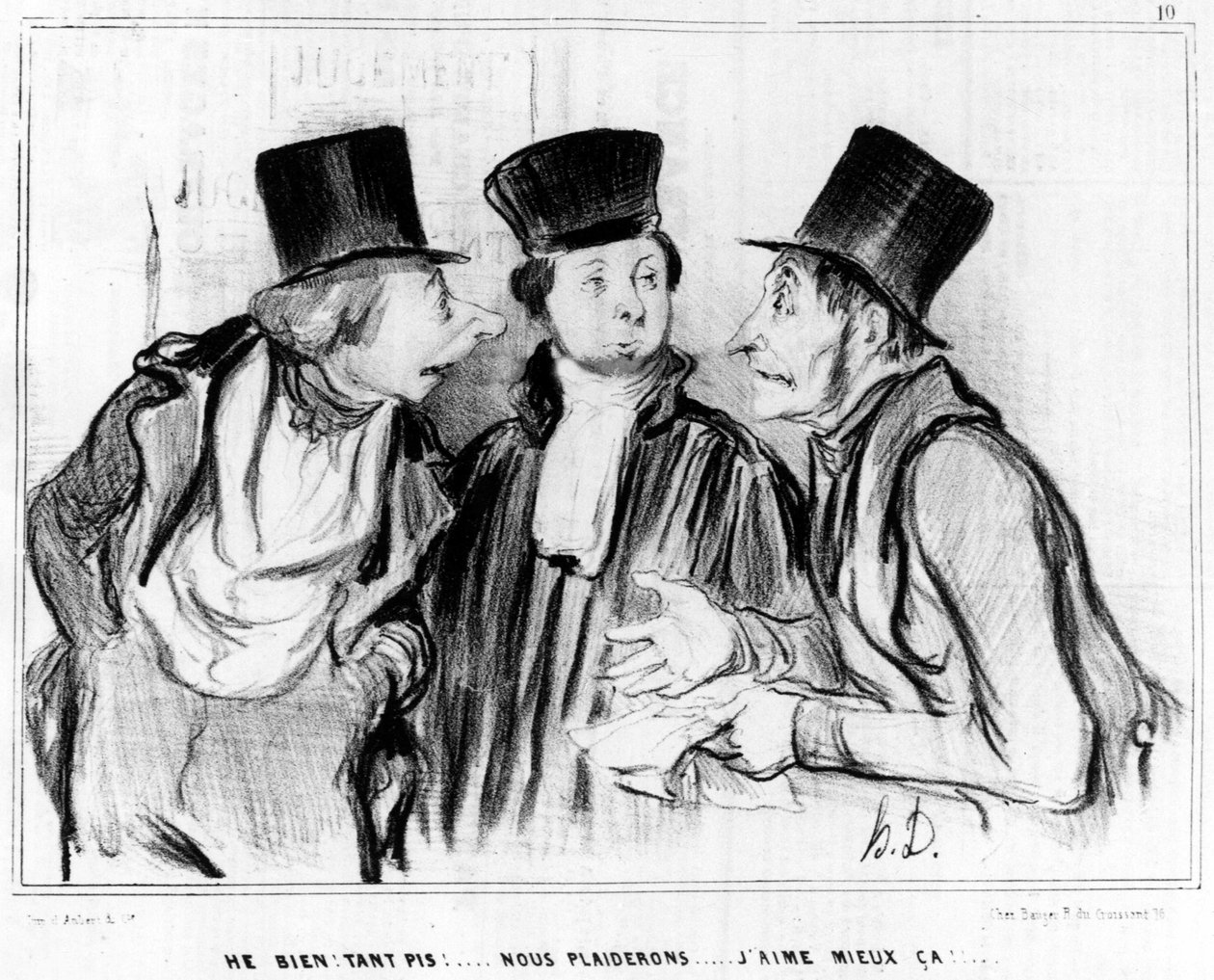 Hej, dobrze. Uwaga! będziemy błagać... podoba mi się bardziej!... , rysunkowy Honore Daumier (1808-1879). „Charivari”. autorstwa Honoré Daumier
