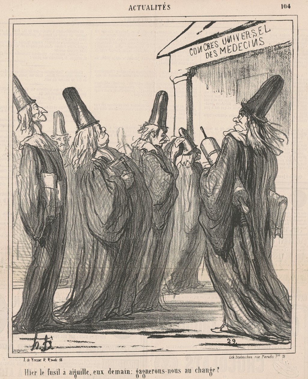 Wczoraj pistolet igłowy, jutro je... autorstwa Honoré Daumier