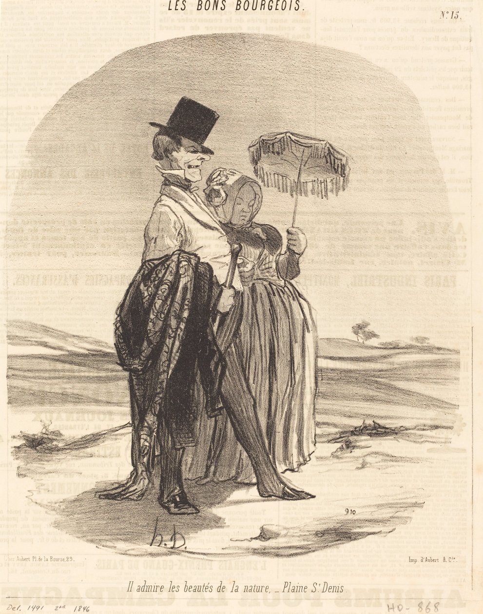 Podziwia piękno natury - Plaine St. Denis autorstwa Honoré Daumier
