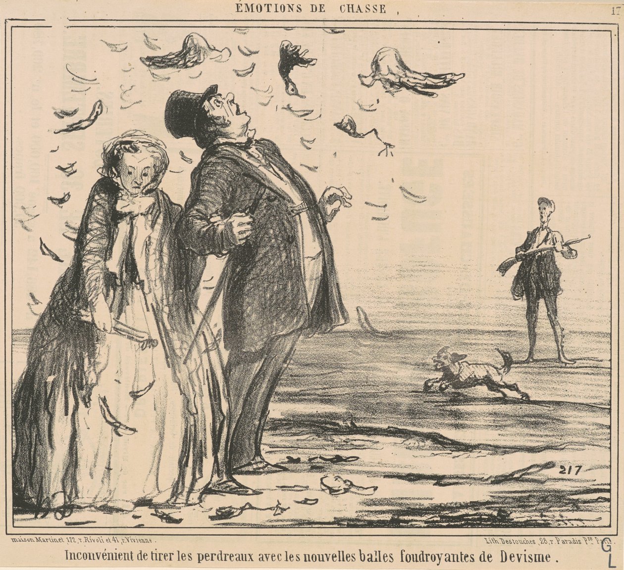 Wada ciągnięcia kuropatw... autorstwa Honoré Daumier