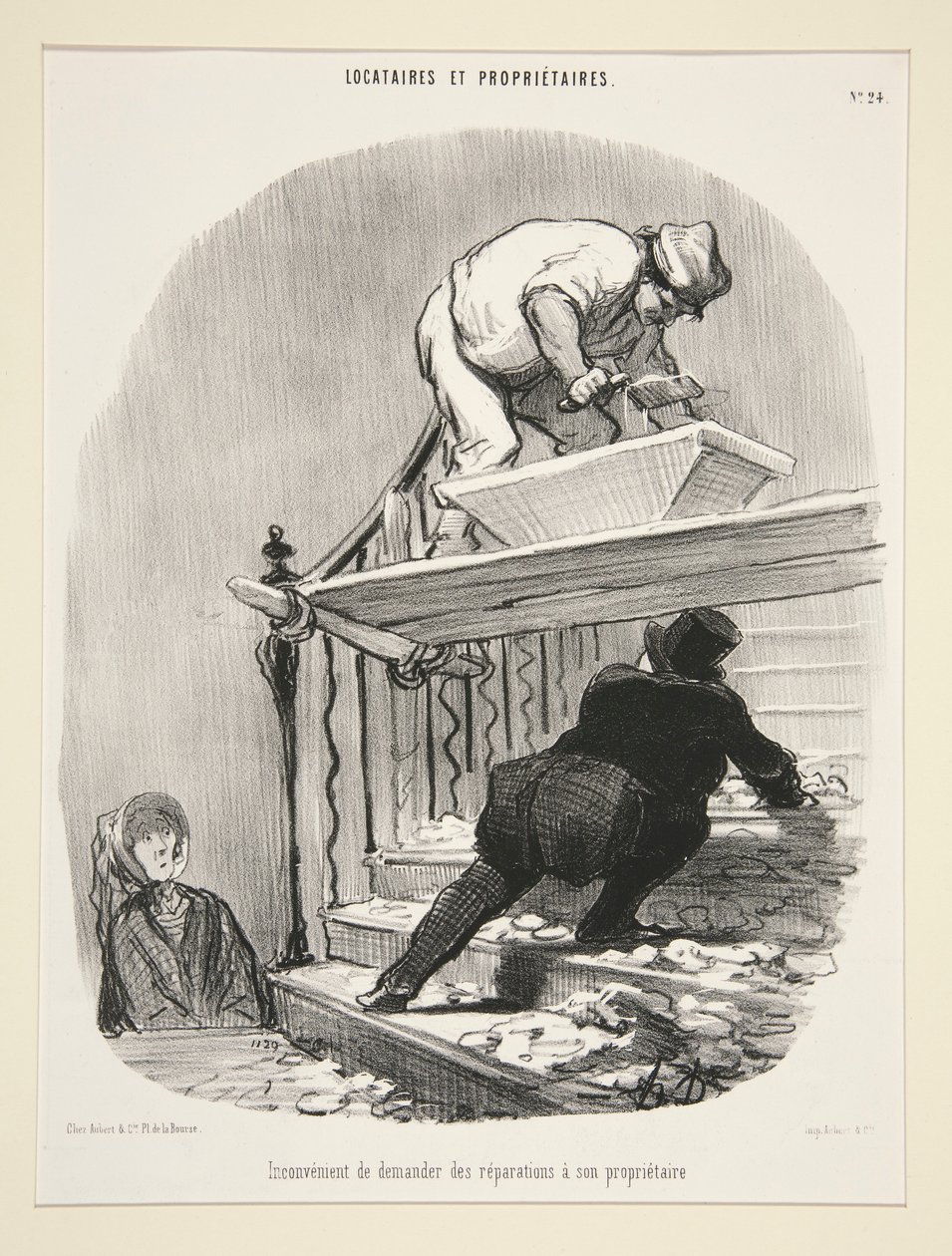 Niedogodności związane z prośbą o naprawy od właściciela, od najemców i właścicieli autorstwa Honoré Daumier