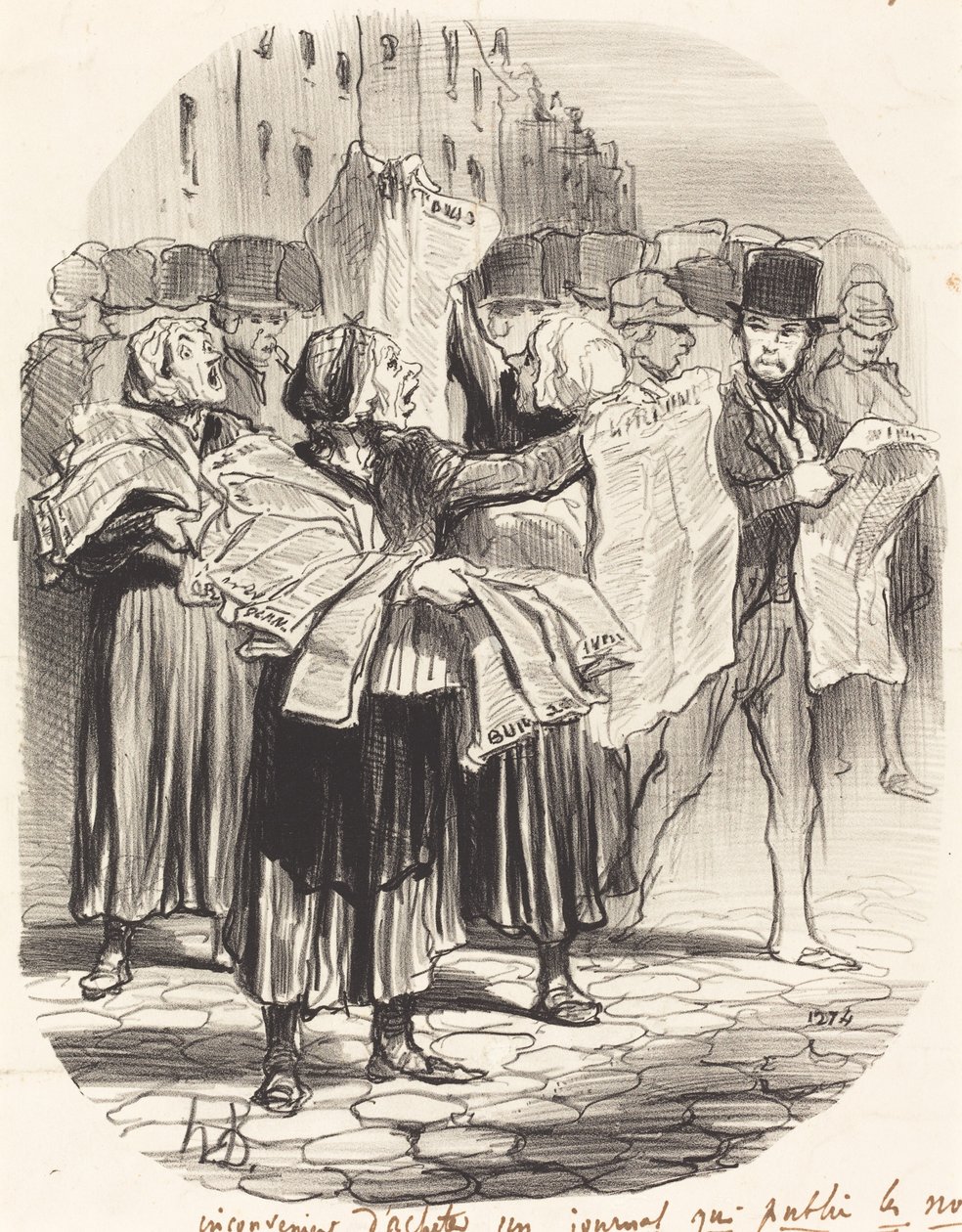 Wada kupowania gazety... autorstwa Honoré Daumier