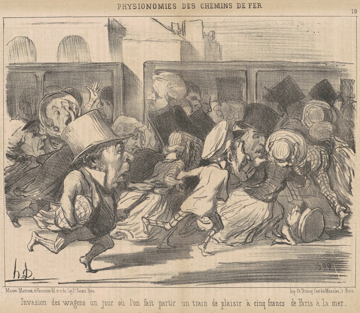 Inwazja wagonów pewnego dnia, kiedy wyjedziemy autorstwa Honoré Daumier