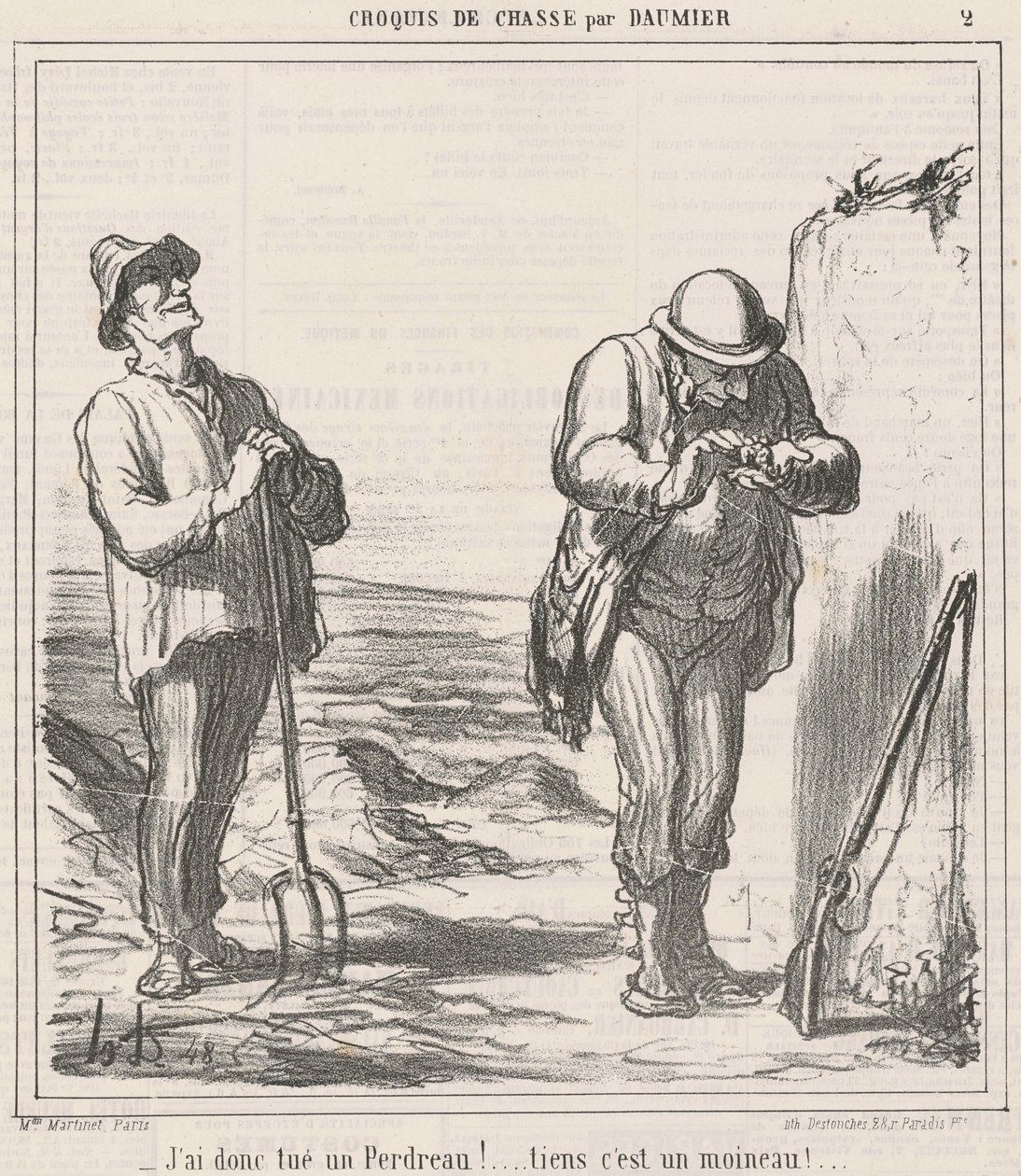 Więc zabiłem kuropatwę! autorstwa Honoré Daumier
