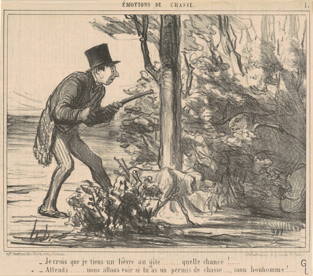 Chyba trzymam zająca... autorstwa Honoré Daumier