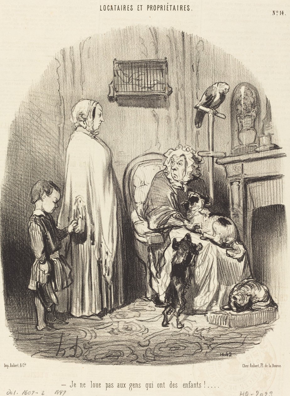 Nie wynajmuję osobom, które mają dzieci! autorstwa Honoré Daumier