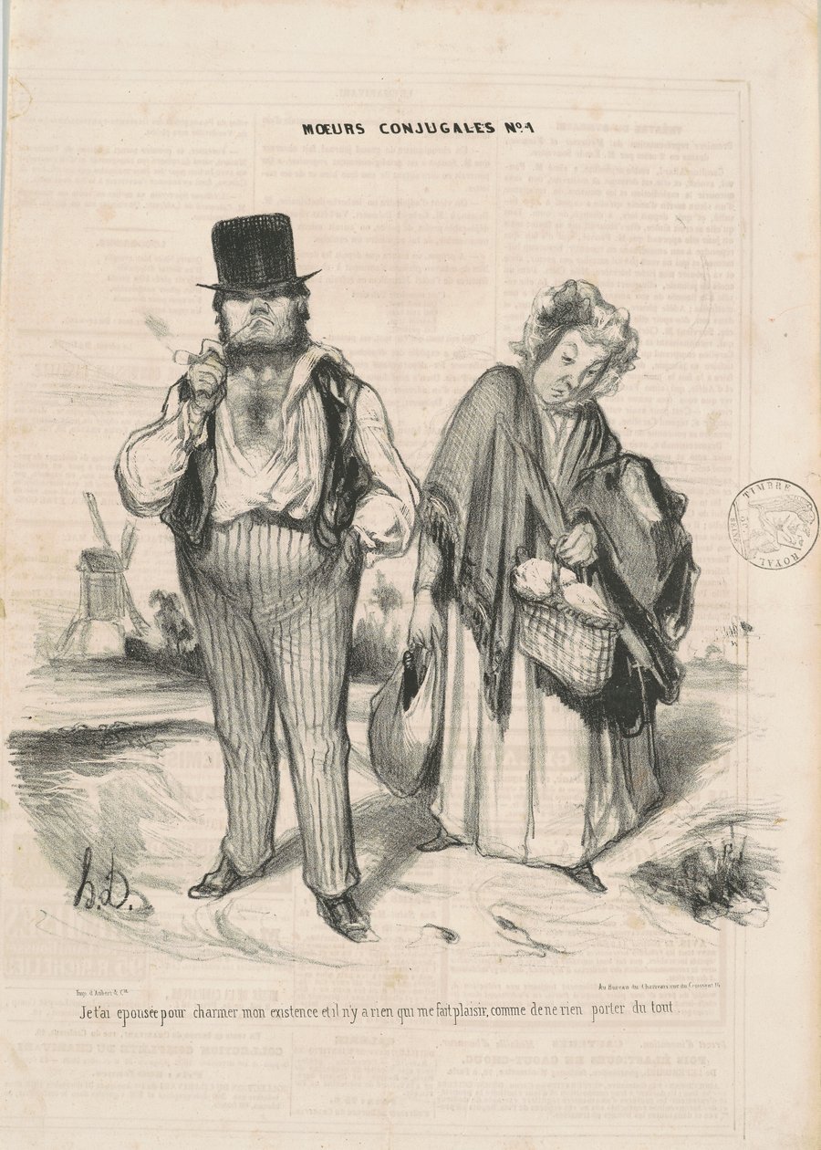 Wyszłam za ciebie, by oczarować moją egzystencję... autorstwa Honoré Daumier