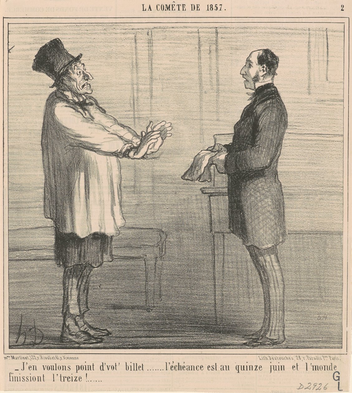 nie chcę twojego biletu... autorstwa Honoré Daumier