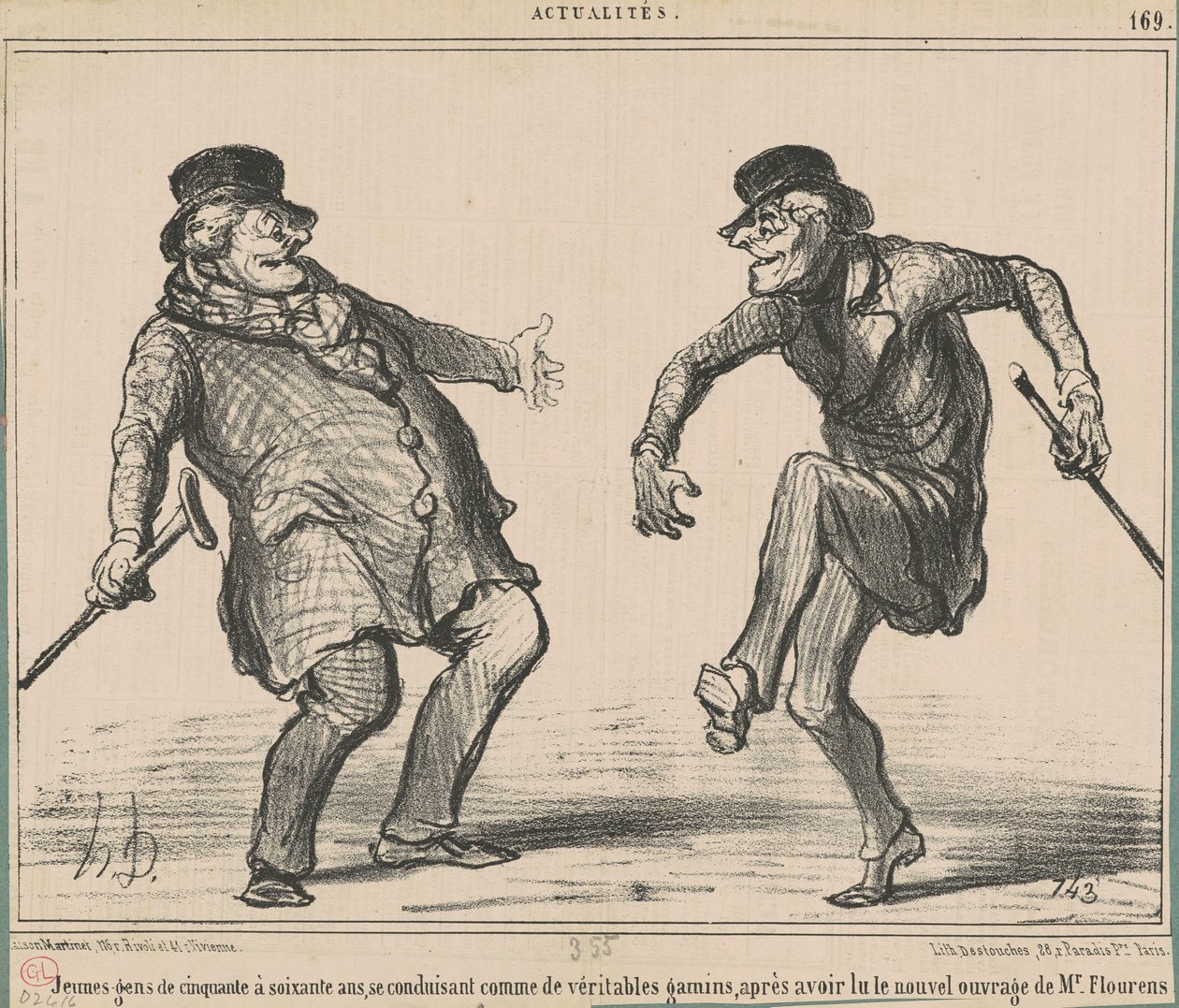 Młodzi ludzie w wieku od pięćdziesięciu do sześćdziesięciu lat... autorstwa Honoré Daumier