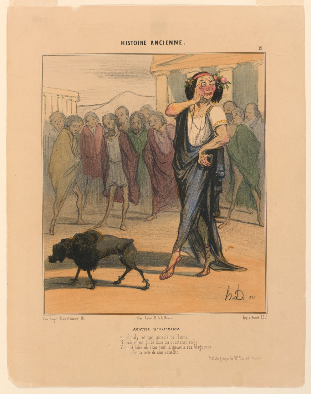 Młodość Alcybiadesa, tablica 19 z historii starożytnej autorstwa Honoré Daumier