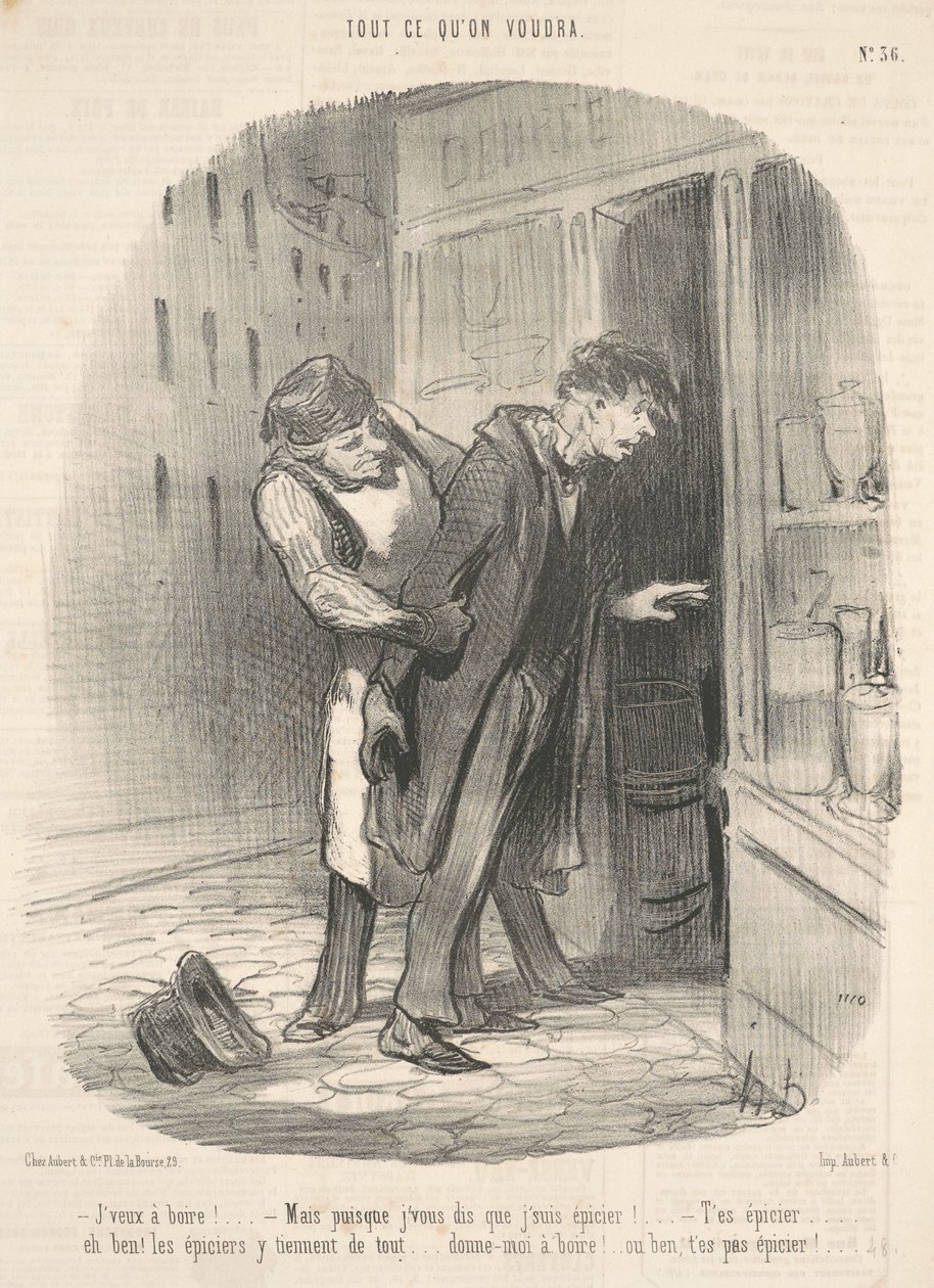 Chcę się napić! Ale odkąd ci powiem... autorstwa Honoré Daumier