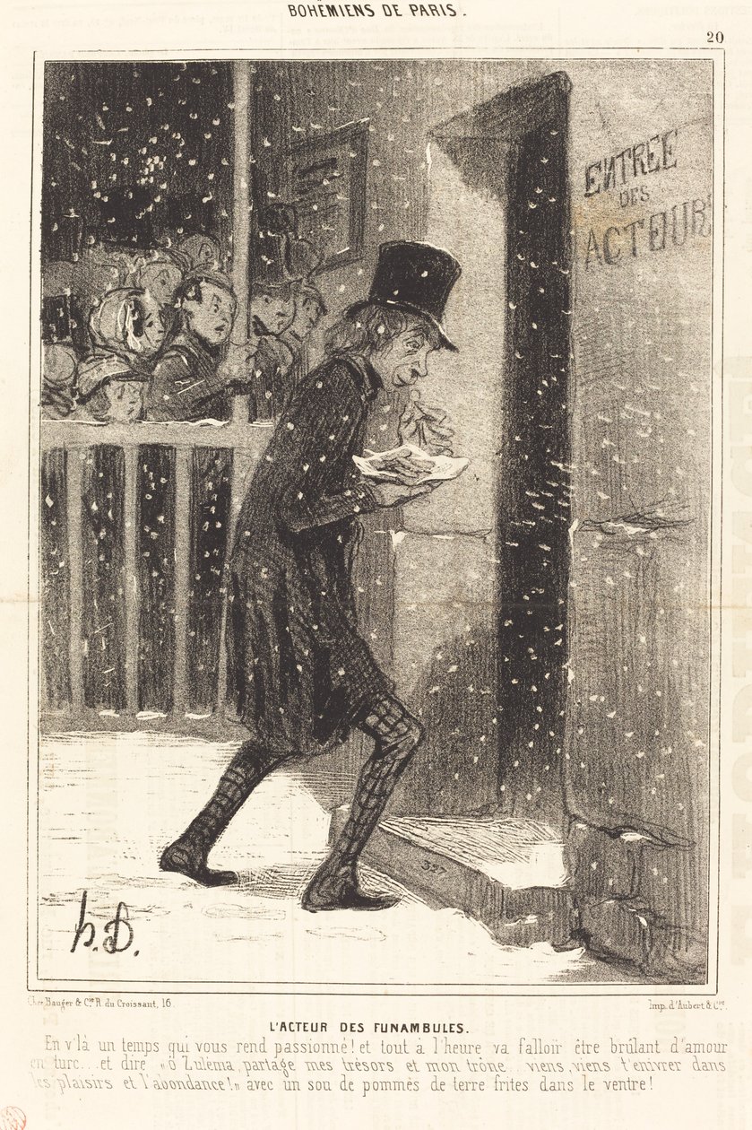 Aktor chodzący po linie autorstwa Honoré Daumier