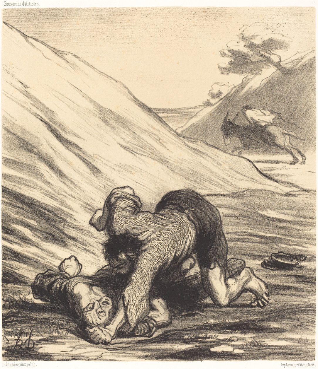 Osioł i dwaj złodzieje autorstwa Honoré Daumier