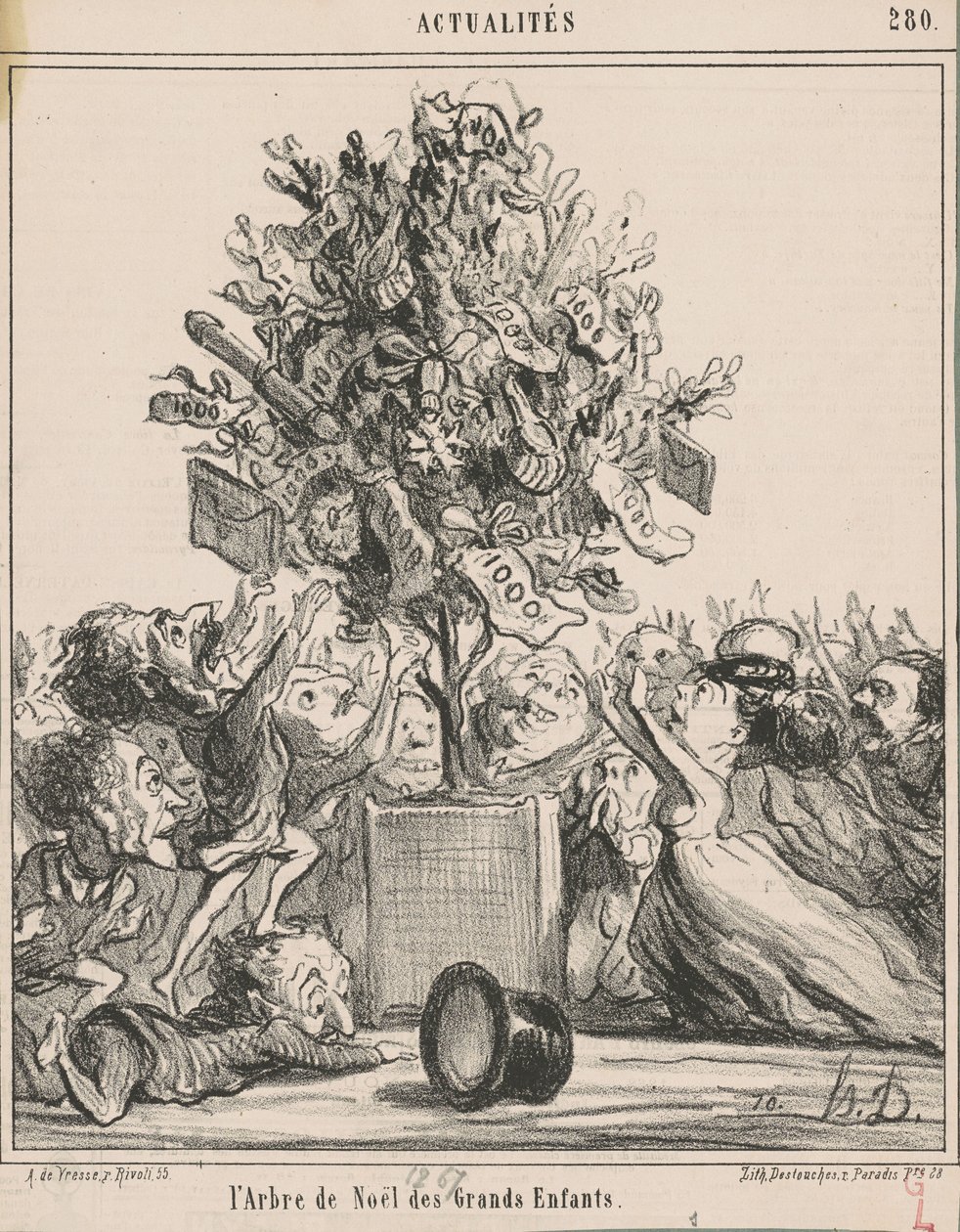 Choinka dla dużych dzieci autorstwa Honoré Daumier