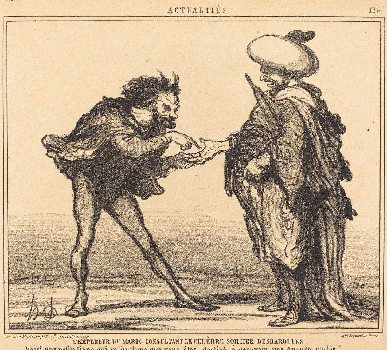 Cesarz Maroka doradzał... Desbarolles autorstwa Honoré Daumier