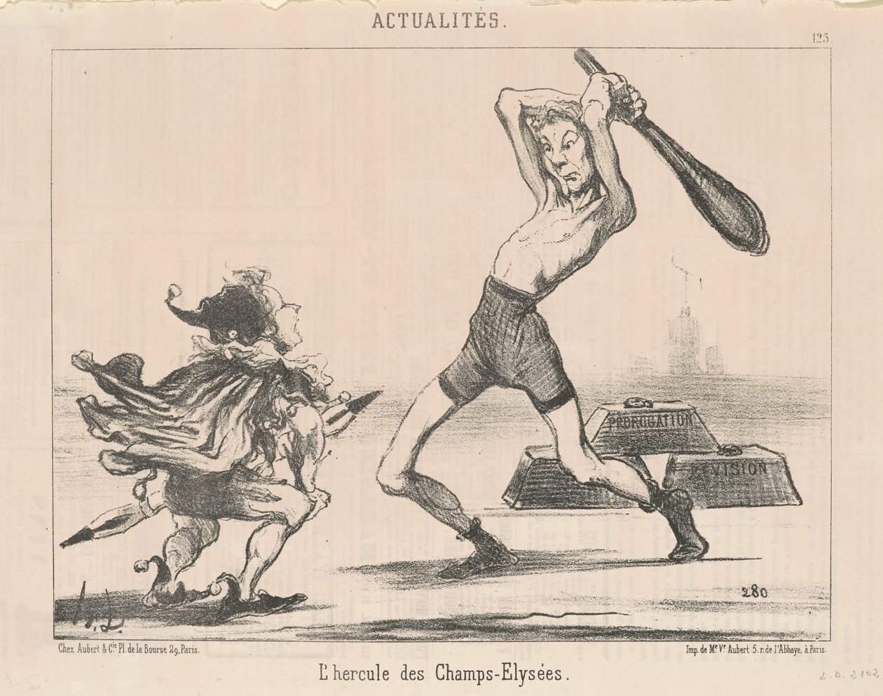 Herkules z Pól Elizejskich autorstwa Honoré Daumier