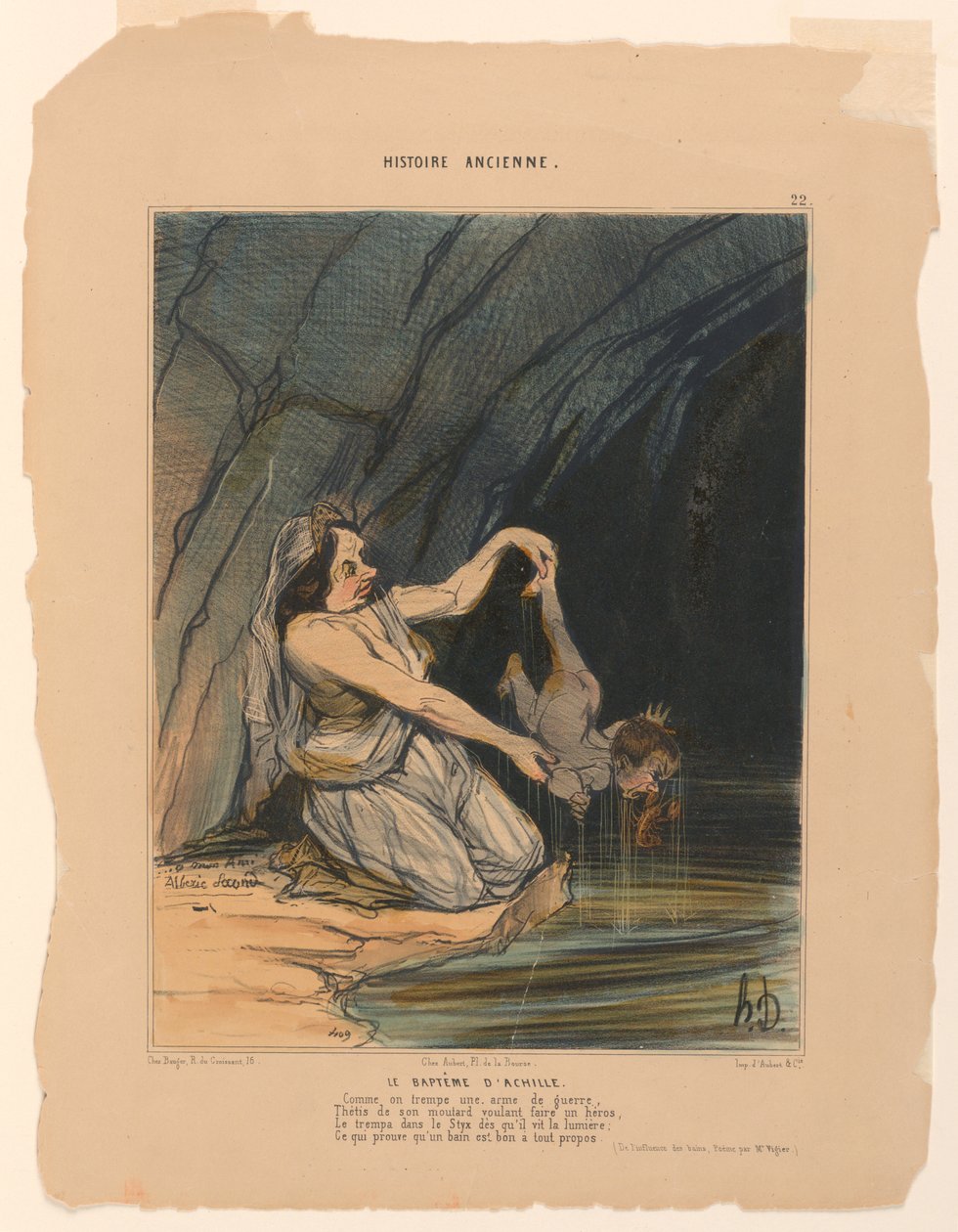 Chrzest Achillesa, tablica 22 z Historii Starożytnej autorstwa Honoré Daumier