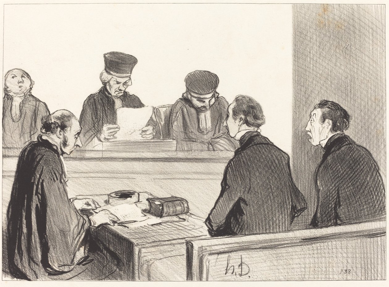 Sąd, opróżniając naradę... autorstwa Honoré Daumier
