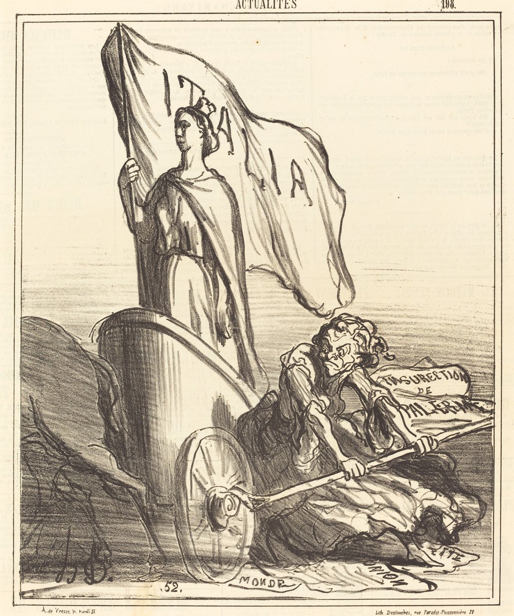 Prasa reakcyjna na próżno szuka... autorstwa Honoré Daumier