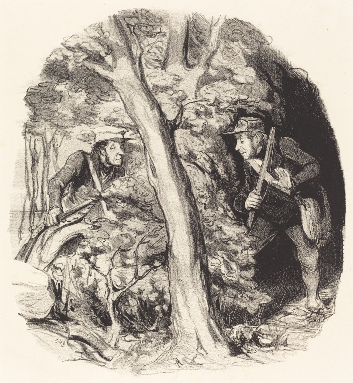 Spotkanie w lesie autorstwa Honoré Daumier