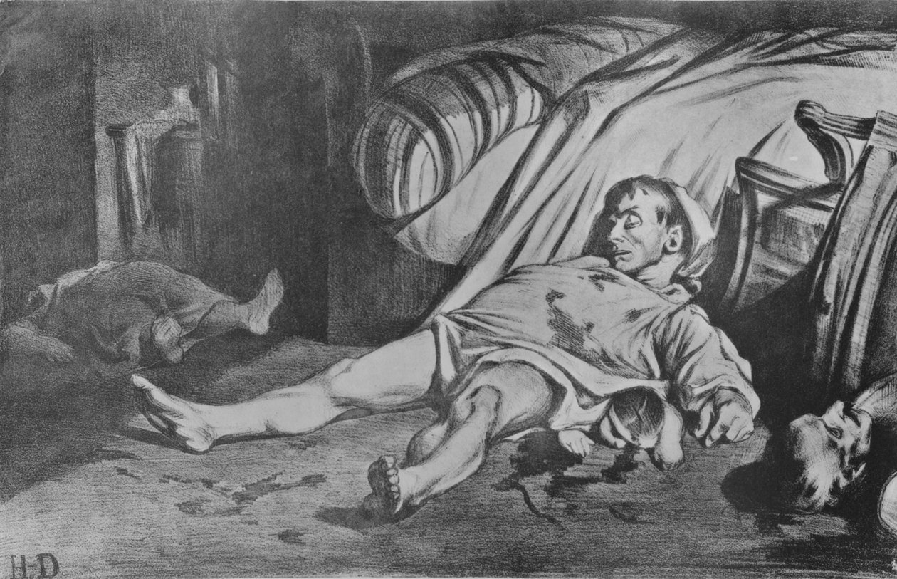 Ulica Transnonain, 1834 autorstwa Honoré Daumier
