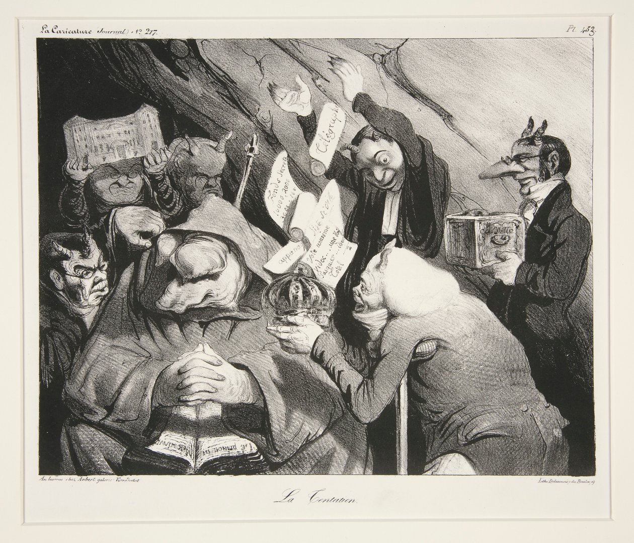 La Tentation. (Pokusa), pl. 453 z czasopisma La Caricature nr. 217 autorstwa Honoré Daumier