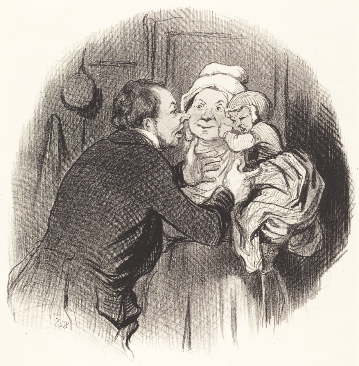 Wizyta u pielęgniarki autorstwa Honoré Daumier