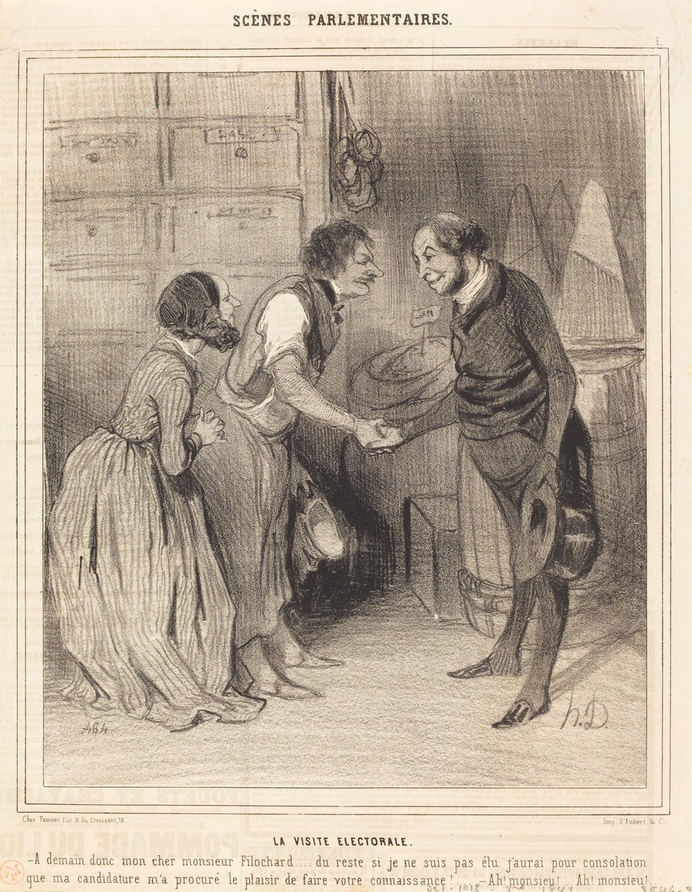 Wizyta wyborcza autorstwa Honoré Daumier