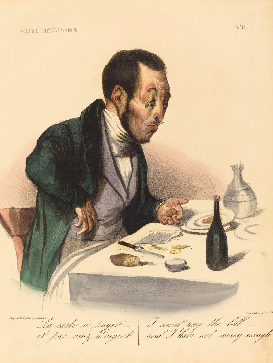 Karta do zapłaty autorstwa Honoré Daumier