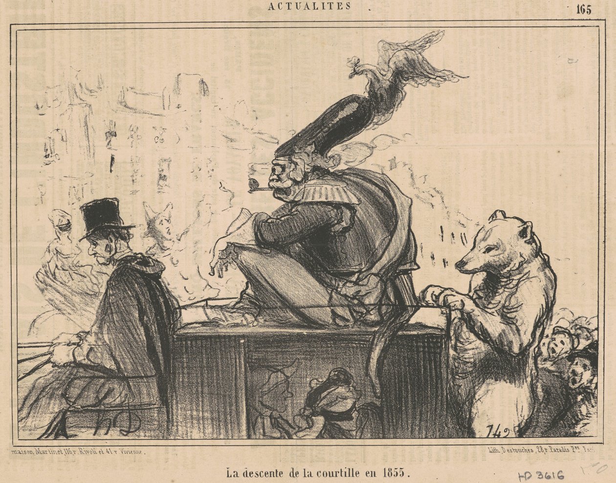 Zejście dworu w 1855 r. autorstwa Honoré Daumier