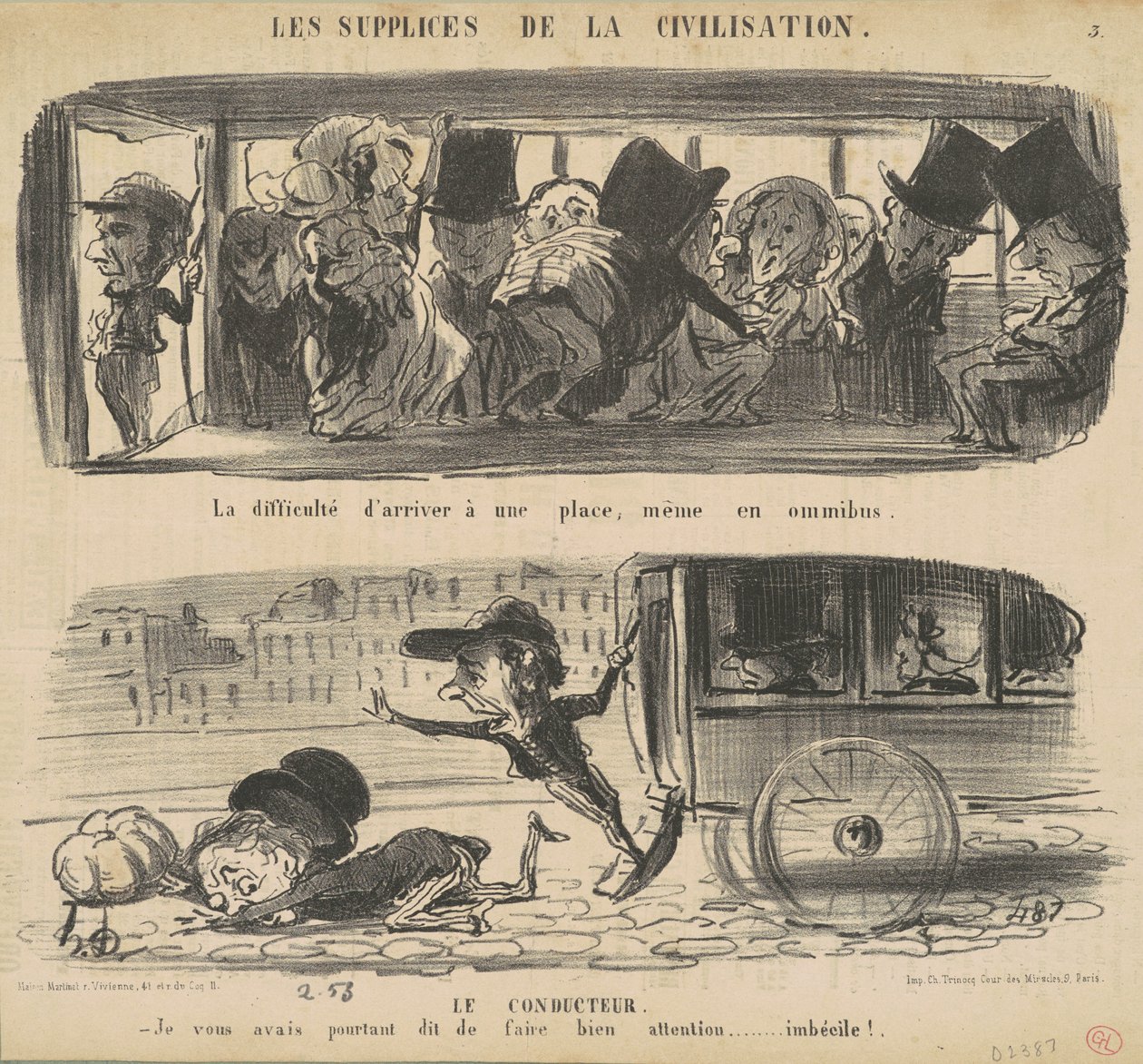 Trudność dotarcia do miejsca autorstwa Honoré Daumier