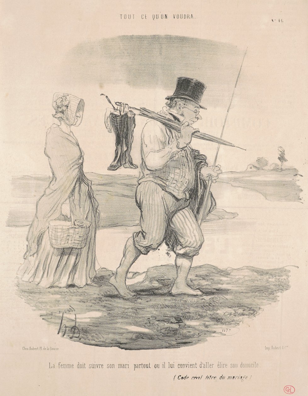 Żona powinna iść za mężem... autorstwa Honoré Daumier