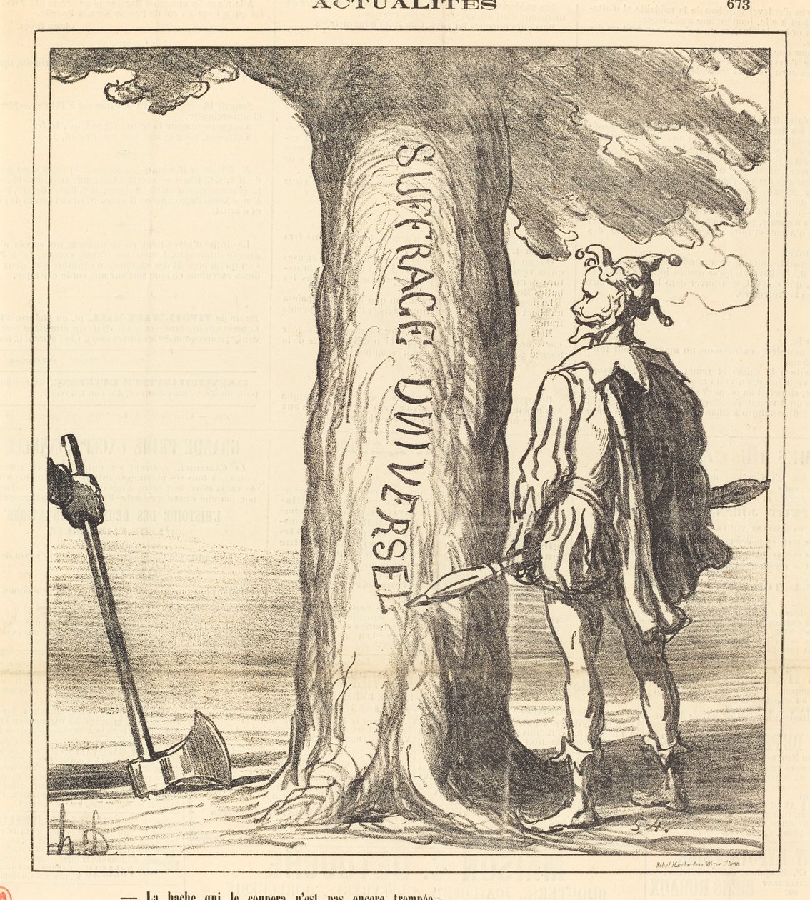 Topór, który go przetnie, nie jest jeszcze hartowany autorstwa Honoré Daumier