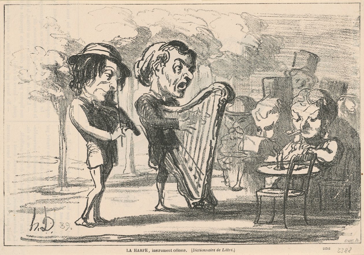 Harfa, niebiański instrument autorstwa Honoré Daumier