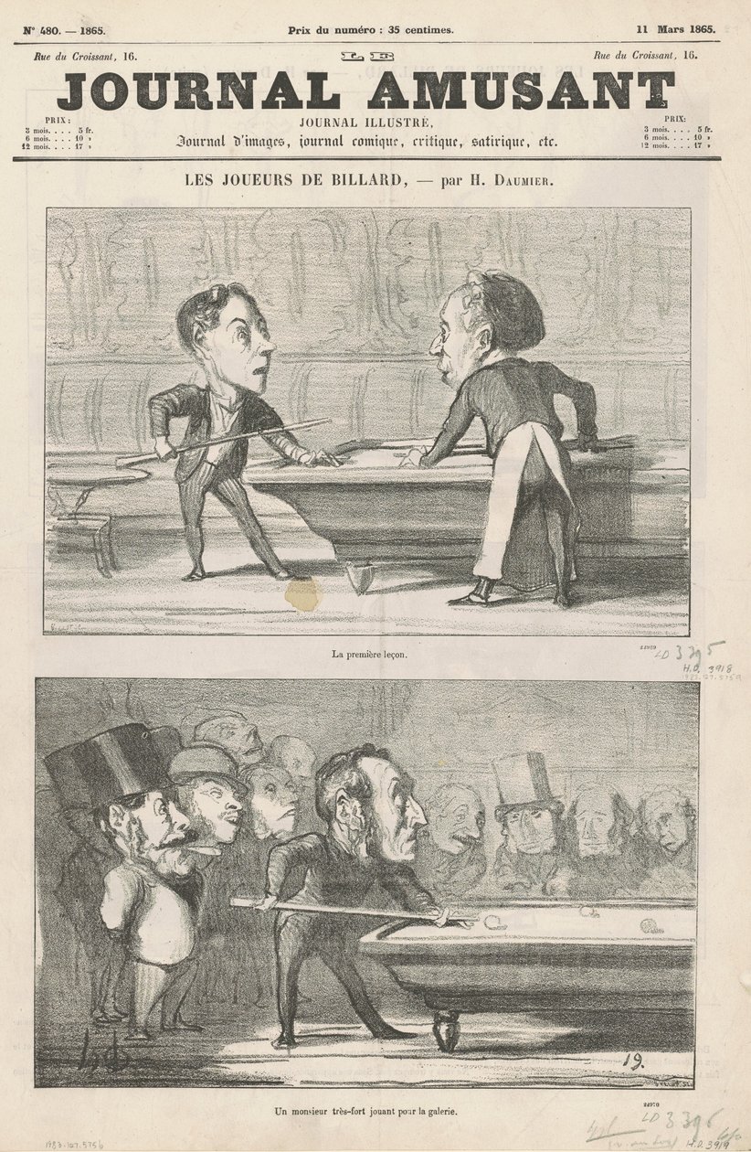 Pierwsza lekcja...; Mężczyzna ... ; Klejone pod taśmą; Dwóch amatorów z przedmieścia autorstwa Honoré Daumier