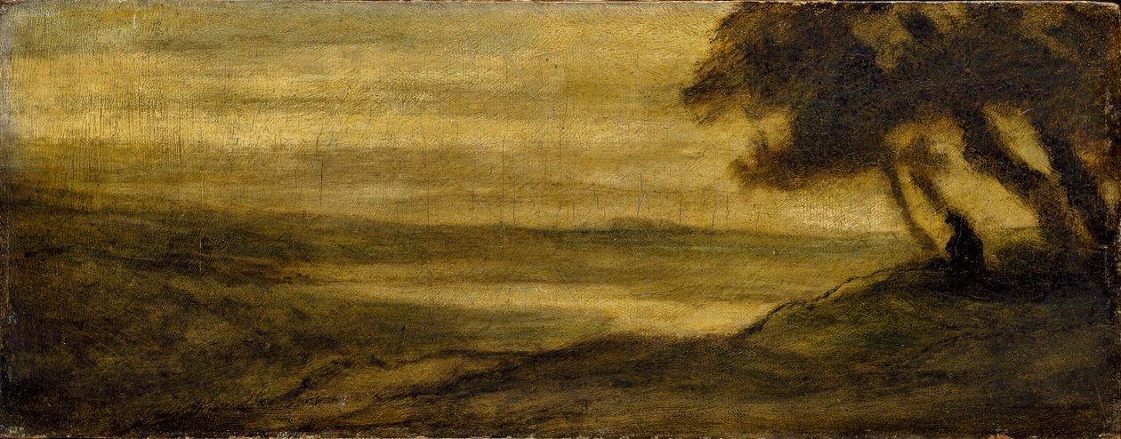 Pejzaż z postacią, c1860 autorstwa Honoré Daumier
