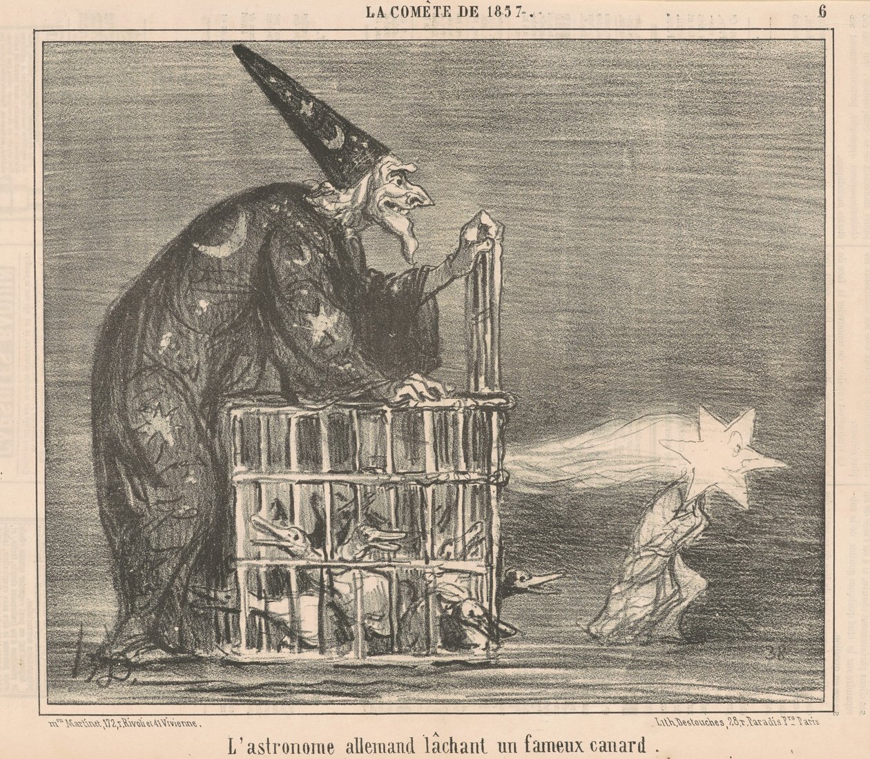 Niemiecki astronom wypuszczający... Kaczkę autorstwa Honoré Daumier