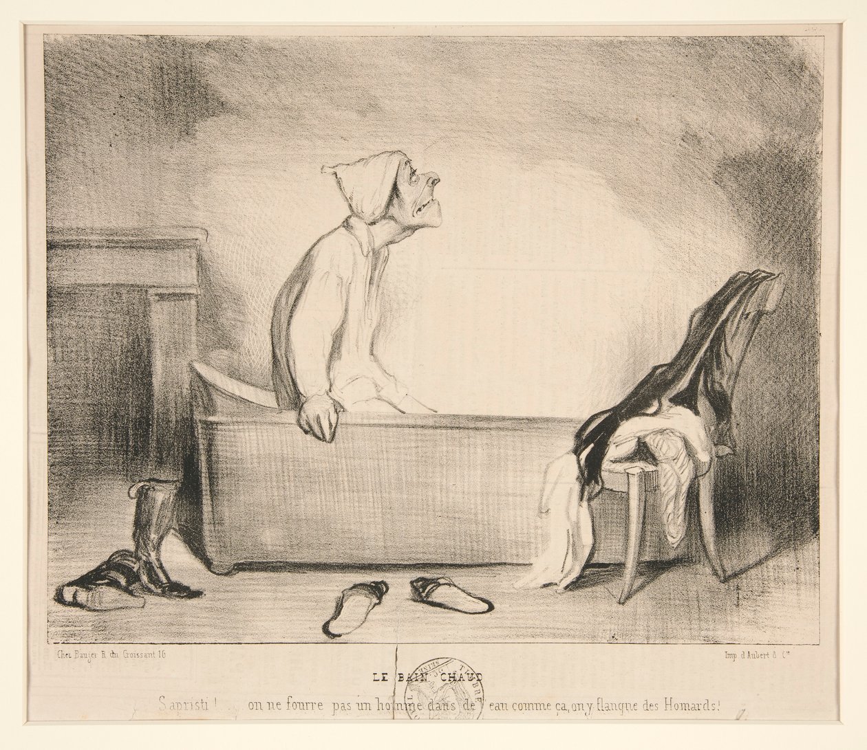 Gorąca kąpiel. cholera jasna! autorstwa Honoré Daumier