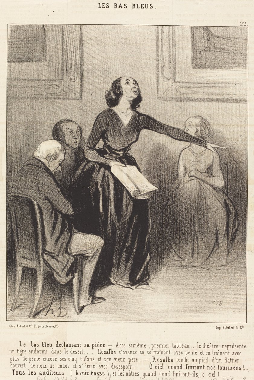 Le Bas-bleu deklamuje swoją sztukę autorstwa Honoré Daumier